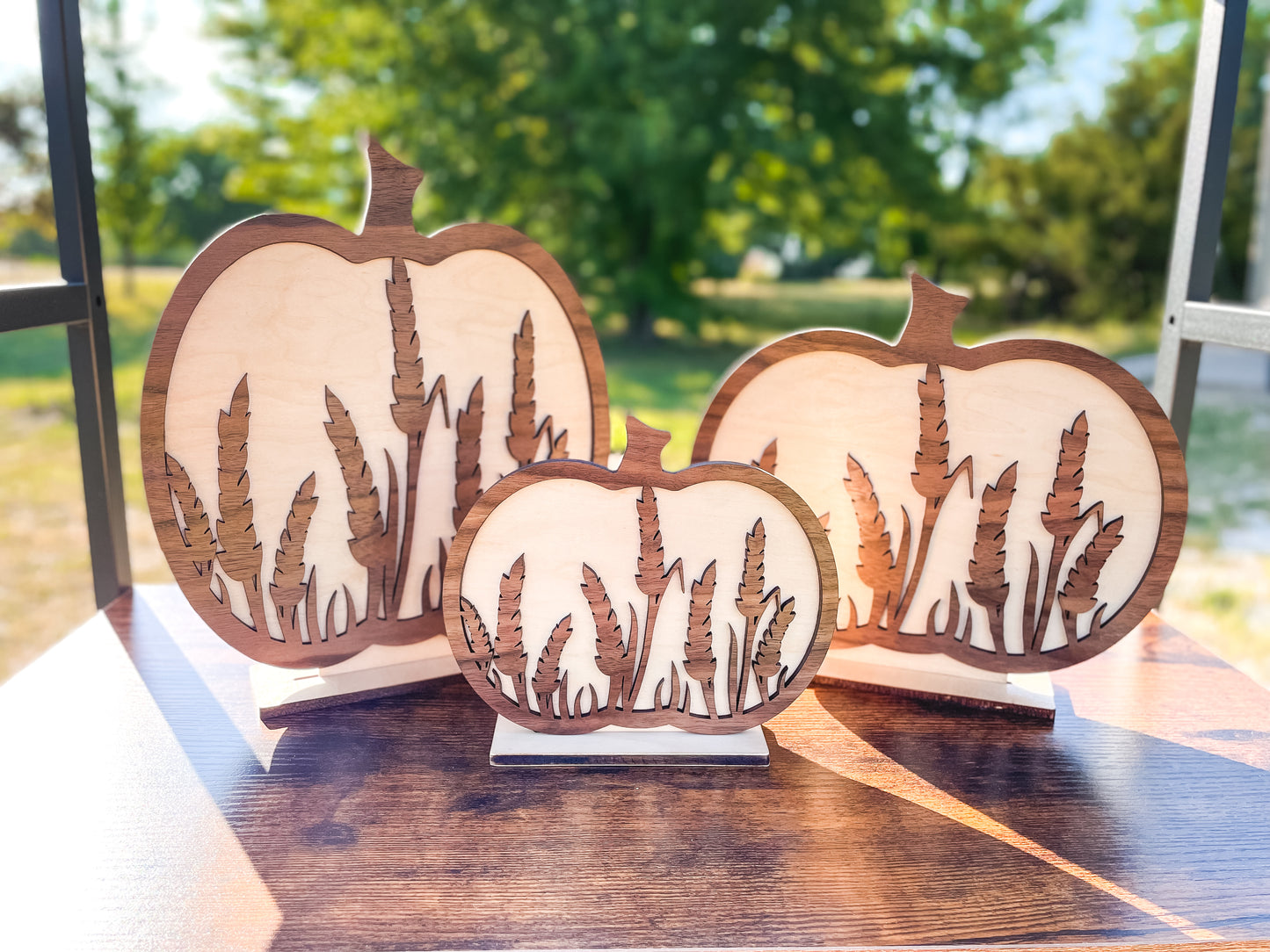 Fall Pumpkin Stands-Set of 3